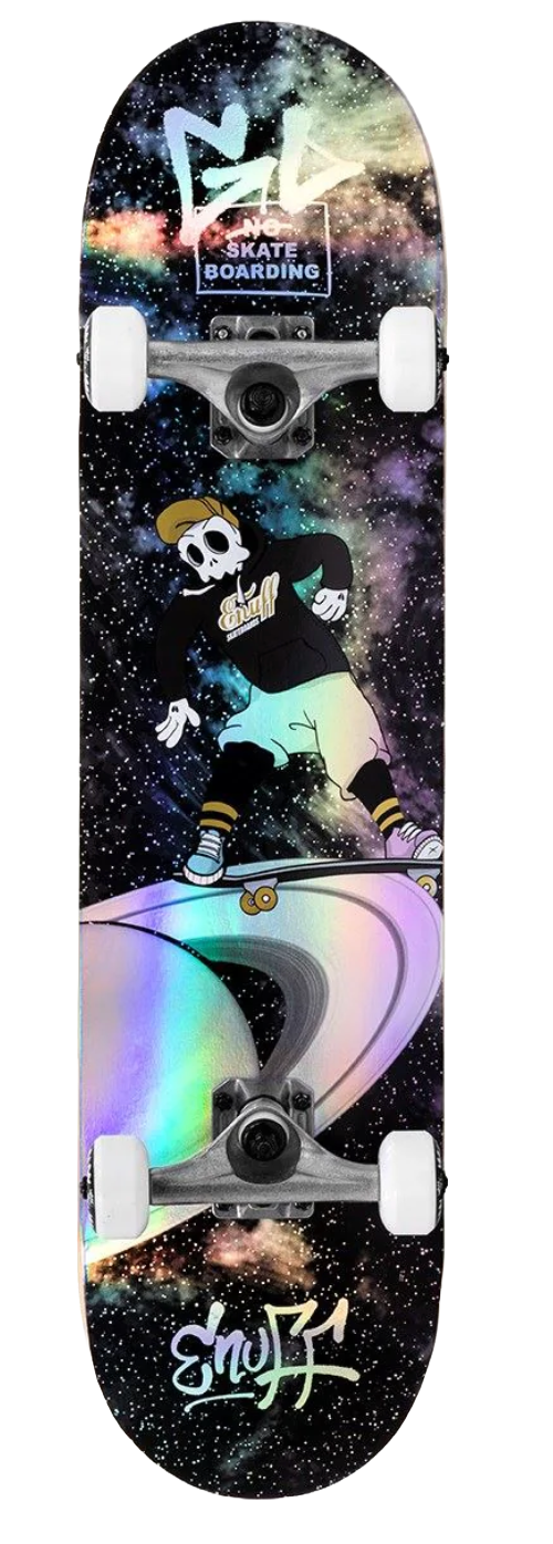 Enuff Skully Hologram Black Kids Junior Complete Skateboard Bundle 7.25 - Skatewarehouse.co.uk