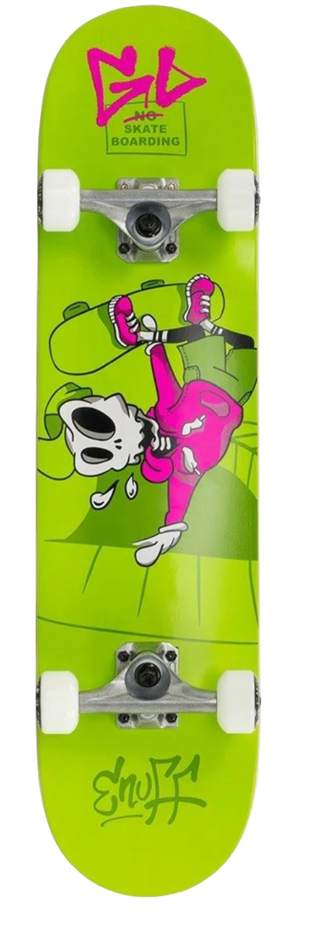 Enuff Skully Green Kids Junior Complete Skateboard Bundle 7.25 - Skatewarehouse.co.uk