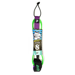 Catch Surf - Beater 8' surfboard Leash - Green & Purple - Skatewarehouse.co.uk