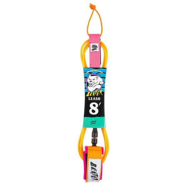 Catch Surf - Beater 8' Leash - Orange & Pink - Skatewarehouse.co.uk