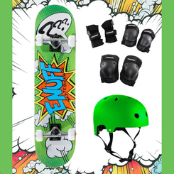 Enuff Pow Green Junior Complete Skateboard Bundle - Skatewarehouse.co.uk