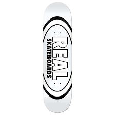 Real Team Classic Oval (White) Skateboard Deck - 8.375"