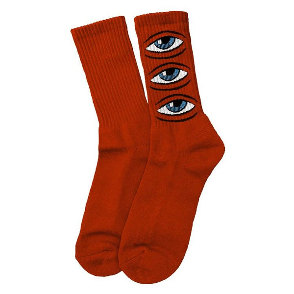 Toy Machine Eye Stack Sock Red Rust