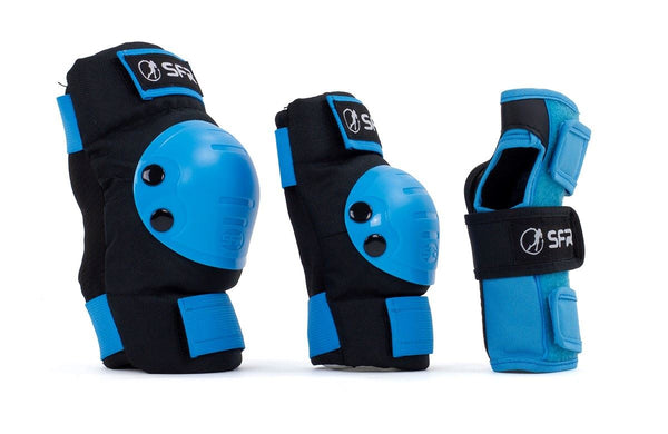 SFR Youth Ramp Triple Pad Set - Black / Blue - Skatewarehouse.co.uk
