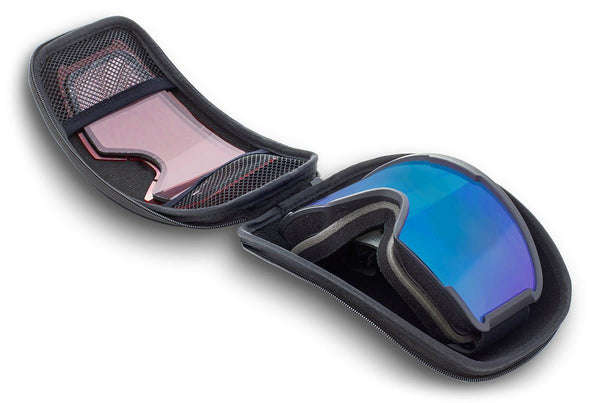 REKD Classic SnapFit Snow Goggle Kit - Black / Chromatic Sapphire - Skatewarehouse.co.uk