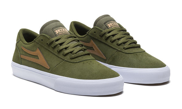 Lakai Manchester Skate Shoes - Olive/Cord - Skatewarehouse.co.uk