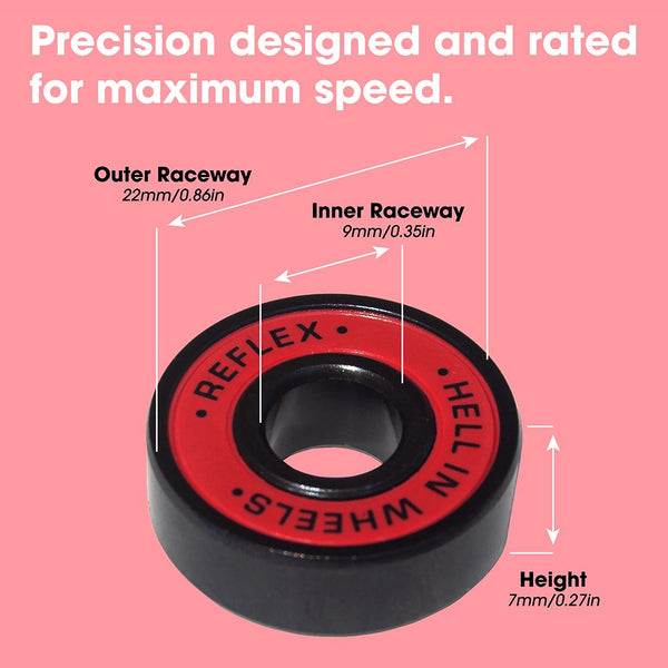 Other Brands Reflex DURABUILT Red / Black Skateboard Bearings