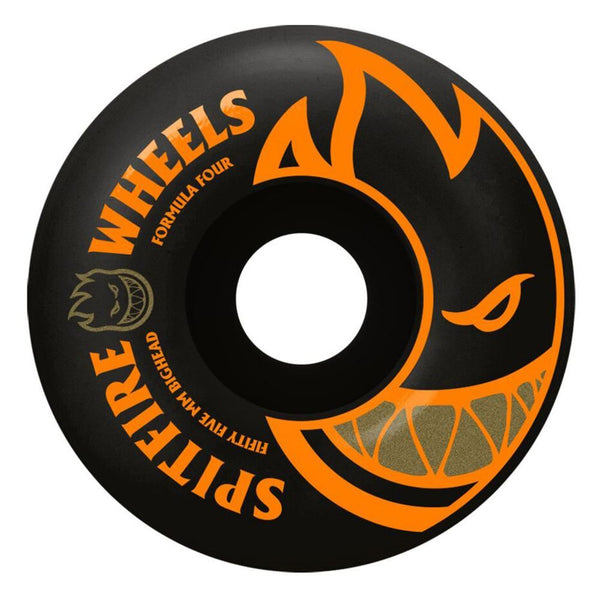 Spitfire Skateboard Wheels F499 Big Head - Black / Orange - Skatewarehouse.co.uk