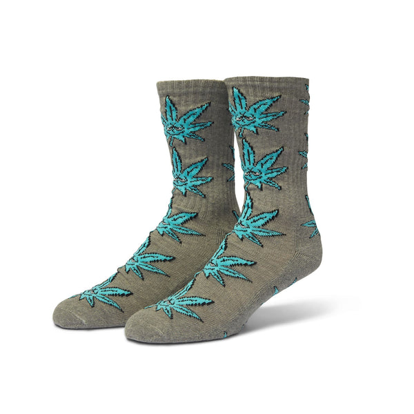HUF Green Buddy Crew Sock (Heather Grey) - One Size