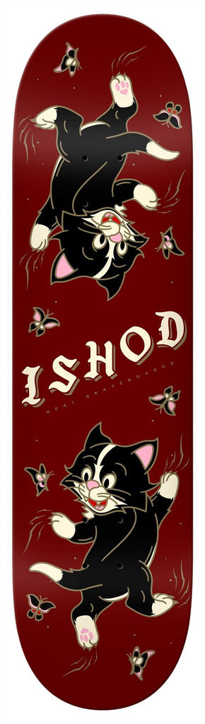 Real Ishod Kitten Scratch Twin Tail (Burgundy) Skateboard Deck - 8.25"