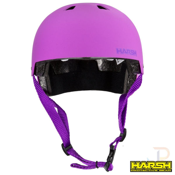 Harsh ABS Helmet - Pastel Pink with Purple Straps