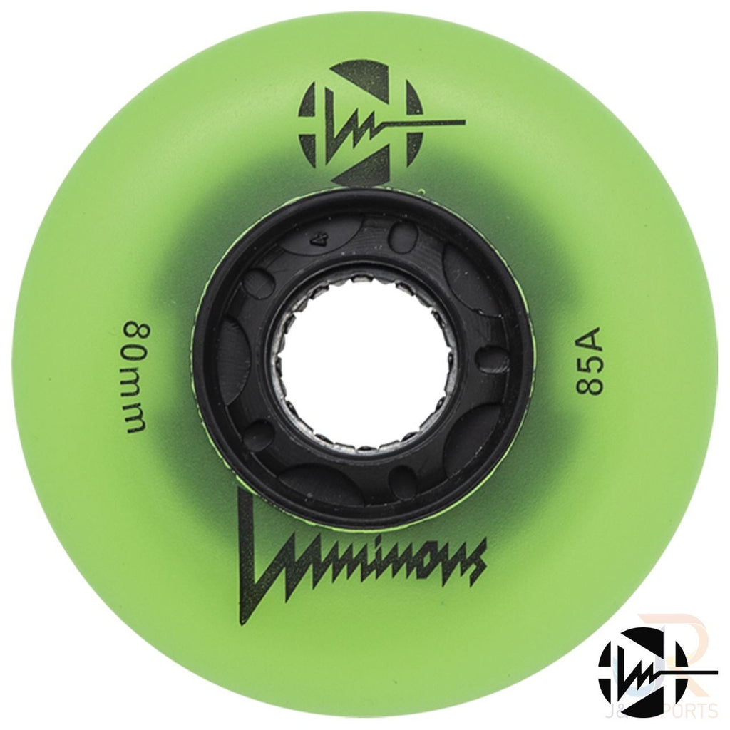 Luminous Led Inline Wheel (Set of 4 Wheels) - Green Glow - 80Mm/85A - Skatewarehouse.co.uk