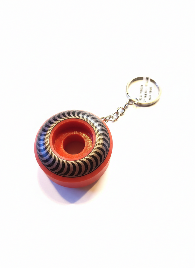 Spirtfire Key Chain Wheel Key Ring - Swirl Red - Skatewarehouse.co.uk