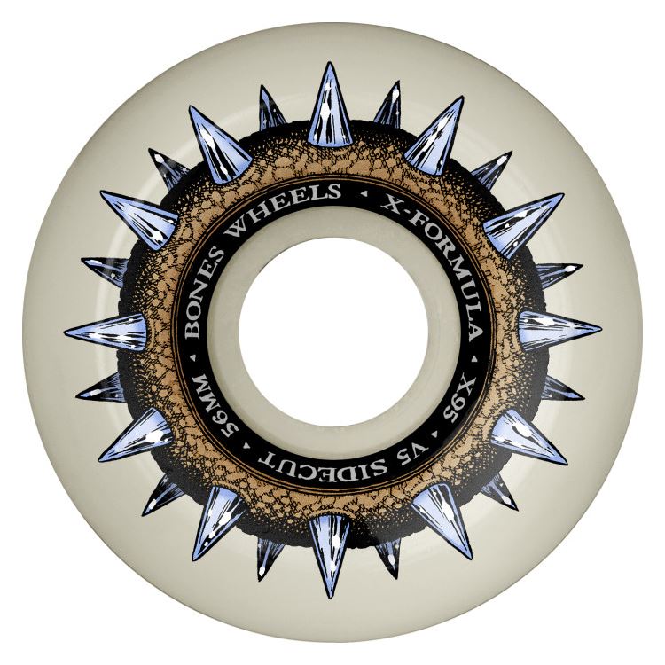 BONES X-Formula 'Street Cleats' 56mm x 32mm V5 Sidecut 95A Skateboard Wheels