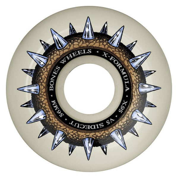 BONES X-Formula 'Street Cleats' 56mm x 32mm V5 Sidecut 95A Skateboard Wheels