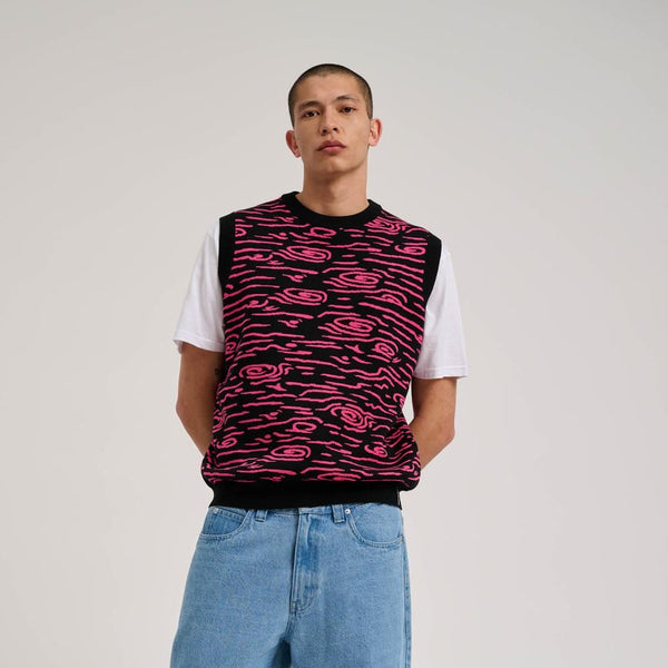 Santa Cruz Knit Vest Octo Knit Vest - Neon Wood - Skatewarehouse.co.uk