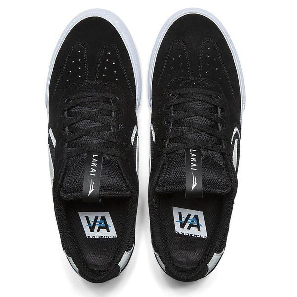 Lakai Atlantic Vulc Skate Shoes - Black / White - Skatewarehouse.co.uk