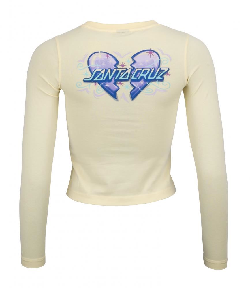 Santa Cruz Womens L/S T-Shirt Heart Breaker L/S T-Shirt - Custard - Skatewarehouse.co.uk