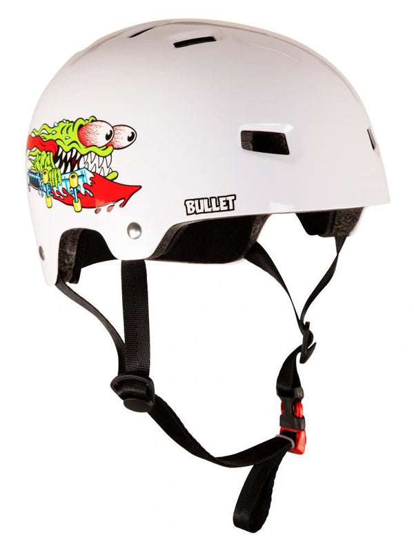 Bullet x Santa Cruz Helmet Slasher Youth - Gloss White - Skatewarehouse.co.uk