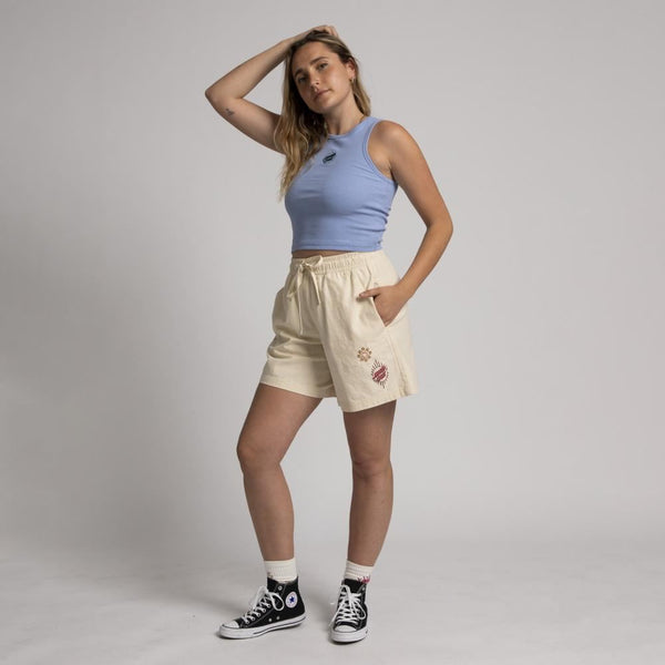 Santa Cruz Womens Shorts Scatter - Off White - Skatewarehouse.co.uk