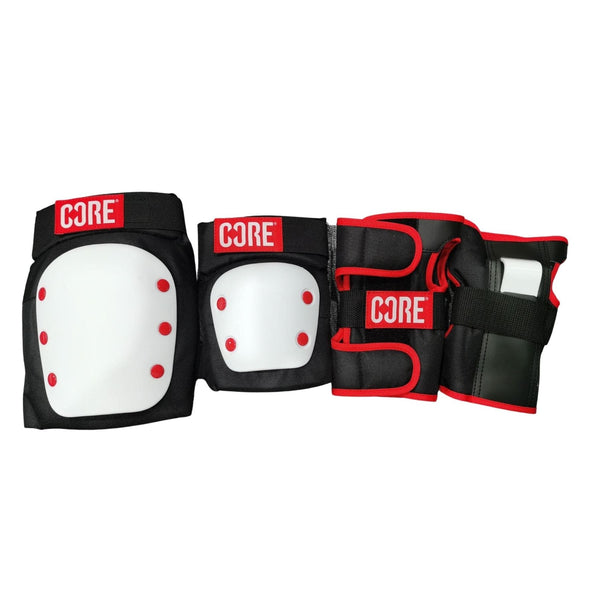 CORE Protection Skate Triple Pad Set - White (Knee / Elbow / Wrist)