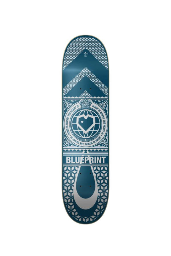 Blueprint Home Heart Navy / Silver Skateboard Deck - 8.0