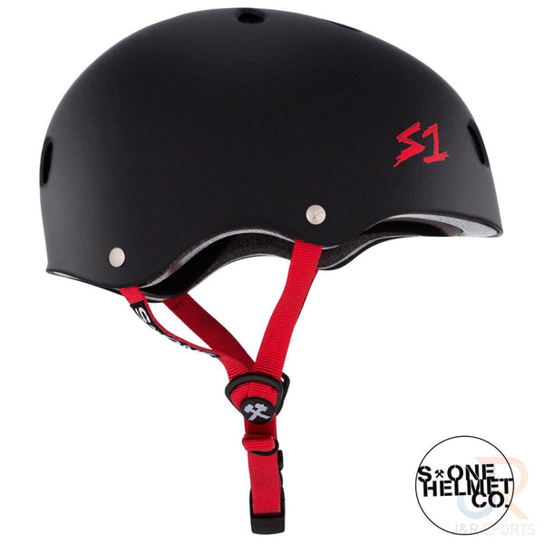 S1 Lifer Helmets - Black Matt inc Red Strap