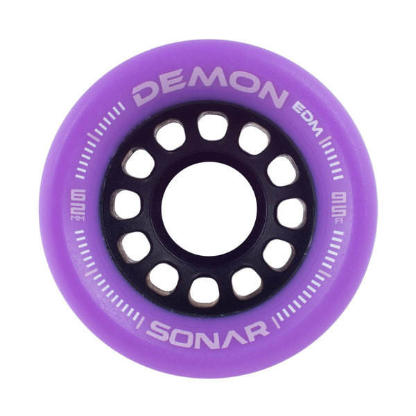Sonar (4) Demon Edm - Purple 62m / 95a Skateboard Wheels
