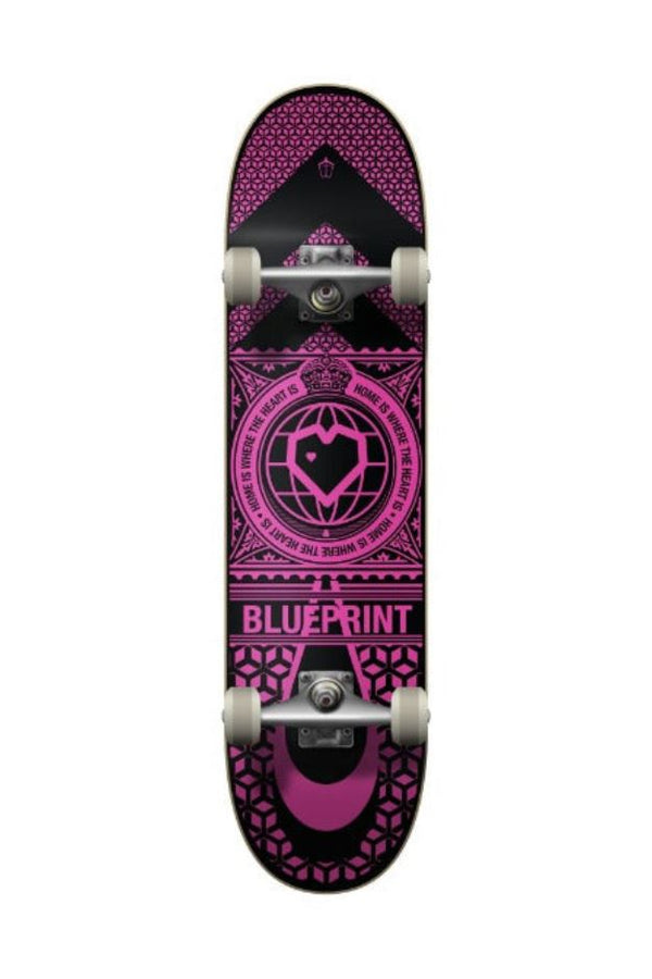 Blueprint Home Heart Black / Pink Complete Skateboard - 7.75