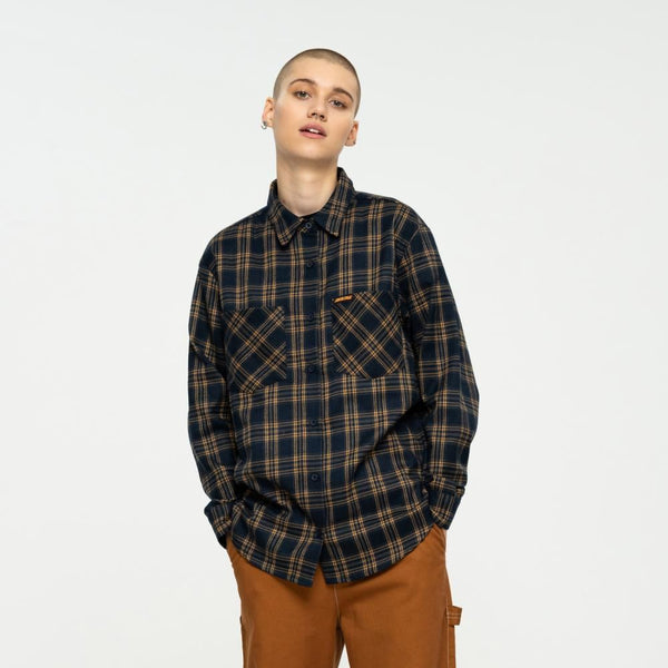 Santa Cruz Womens Shirt Murphy L/S Shirt - Navy Check - Skatewarehouse.co.uk