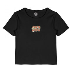 Santa Cruz Womens T-Shirt Foxy Stack Strip Front - Black
