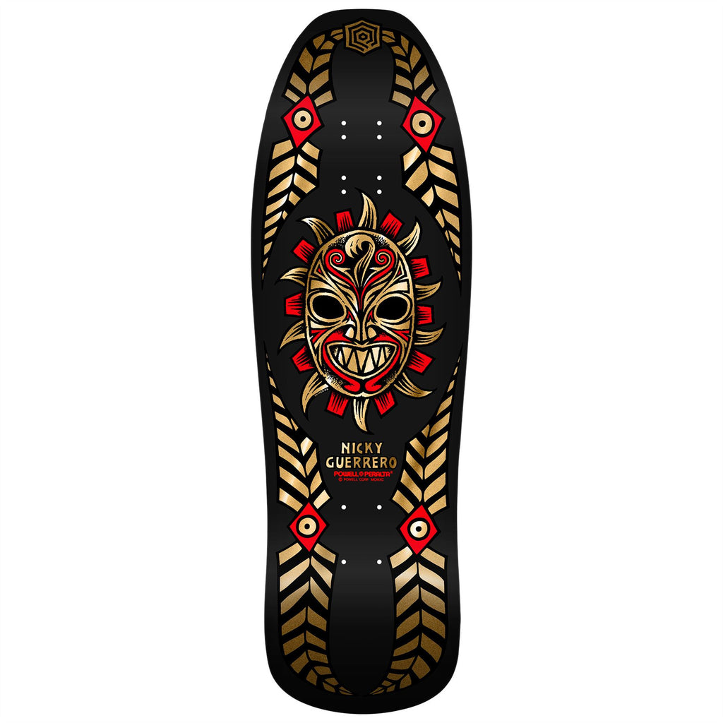 Powell Peralta Nicky Guerrero Mask Black/Gold Foil x Skateboard Deck - 10.0" - Skatewarehouse.co.uk
