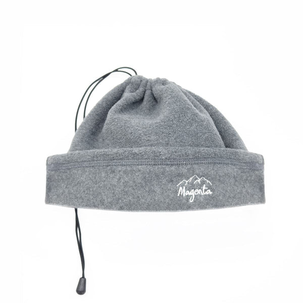 Magenta Convertible Fleece Beanie Grey