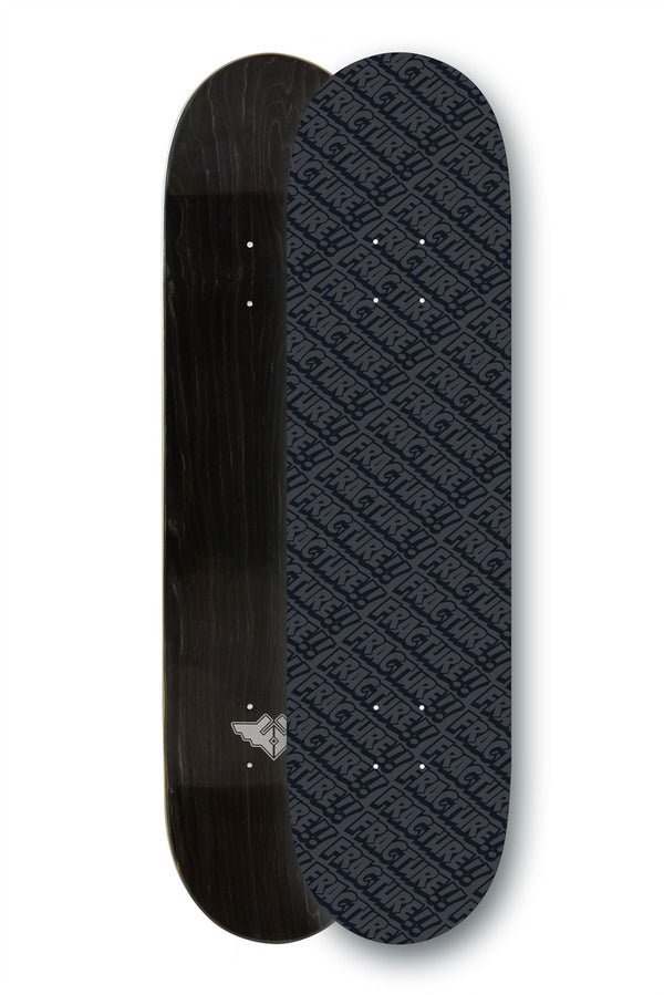 Fracture All Over Comic Black Skateboard Deck - 8.0