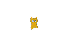 Meow Cat Pin - One Size, Yellow