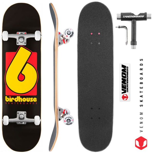 Birdhouse B Logo Black x Venom Skateboards Custom Complete Skateboard - 8.25 - Skatewarehouse.co.uk
