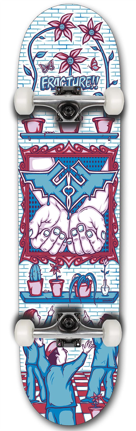 Fracture x Adswarm Mini Junior Complete Skateboard - 7.25