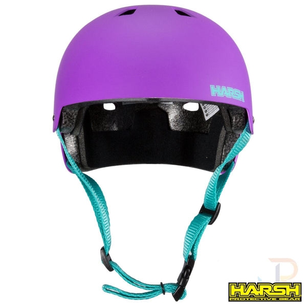 Harsh ABS Helmet - Purple with Teal Straps