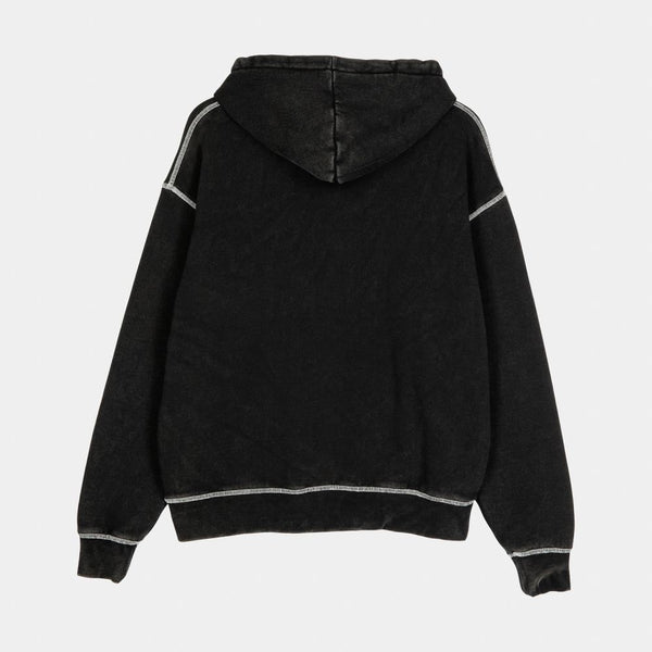 Santa Cruz Womens Hood Moon Dot Reflection Front Hood - Black Acid Wash