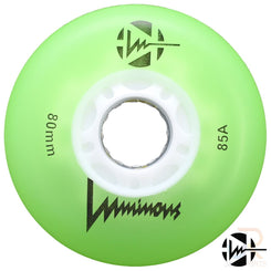 Luminous Led Inline Wheel (Set of 4 Wheels) - Green - 80Mm/85A - Skatewarehouse.co.uk