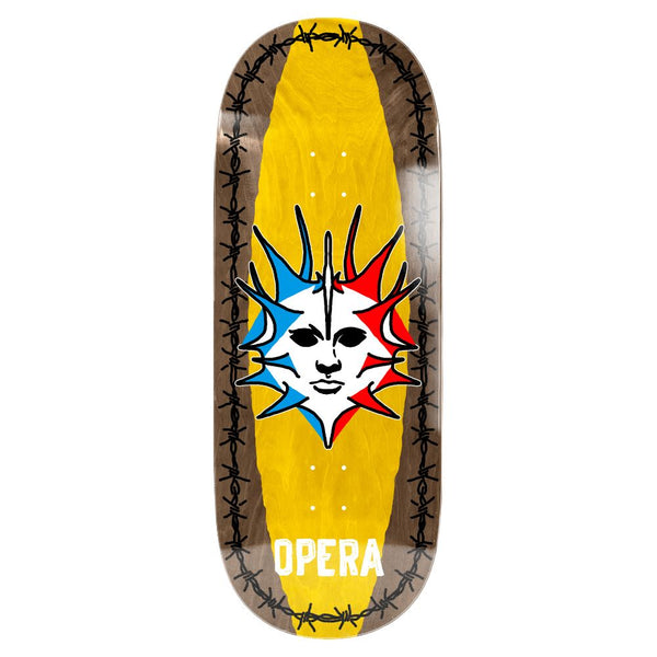 Opera Fatties Torn Spike Ex7 Brown / Yellow Skateboard Deck - 12