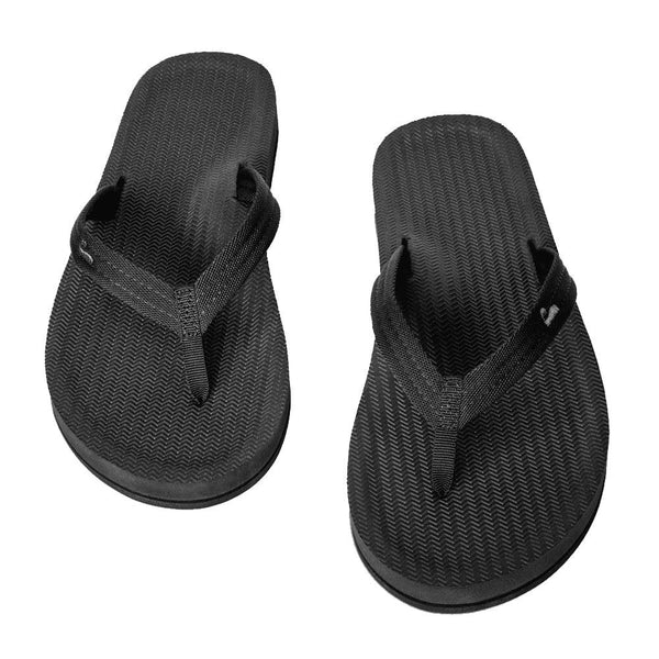 Indosole - Womens Flip Flops - Easy Living - Black Shoes