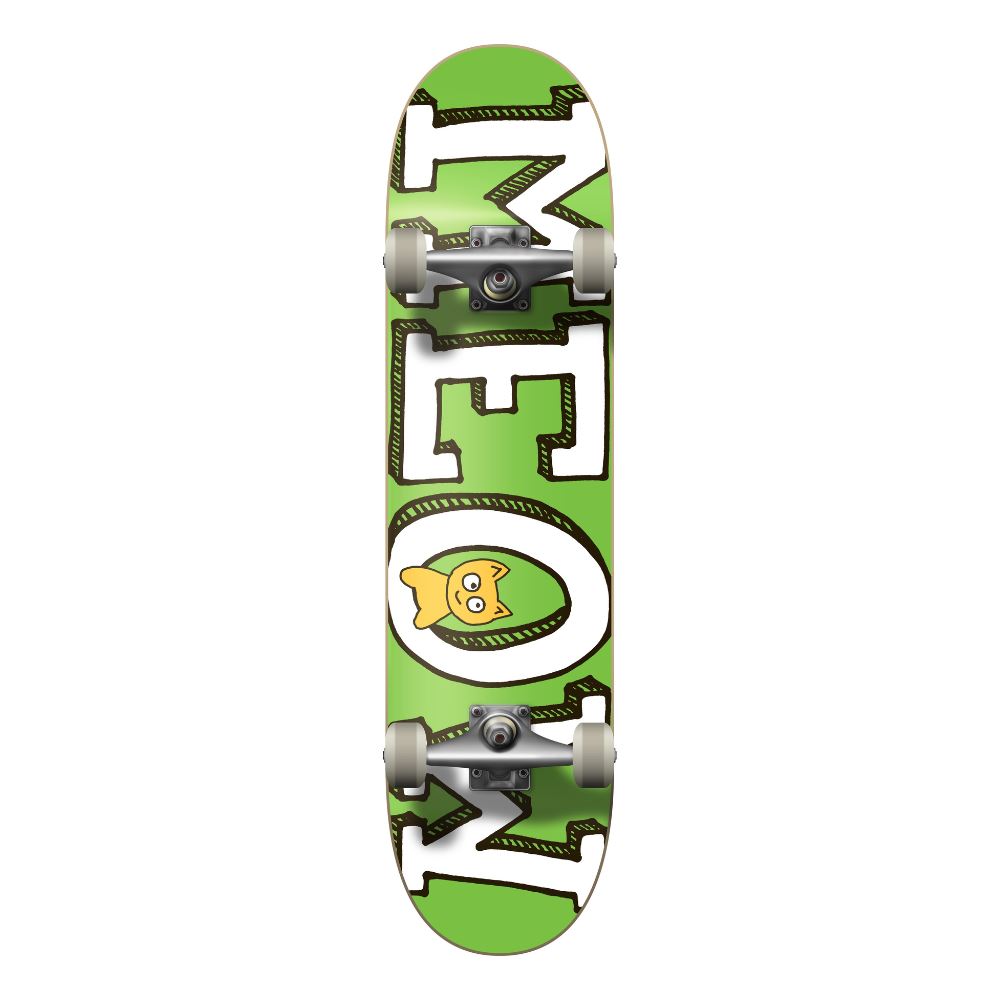 Meow Logo Green Complete Skateboard - 7.75"