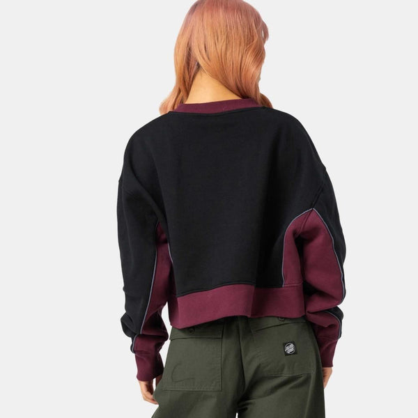 Santa Cruz Womens Crew Flourish Strip Crew - Black - Skatewarehouse.co.uk