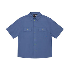 WKND Wilson Shirt (Seersucker) Dyed Blue Stripe - Skatewarehouse.co.uk