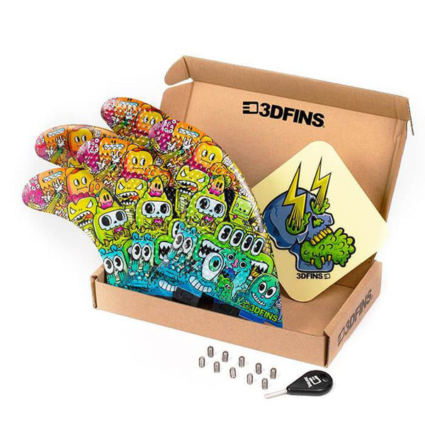 3D Fins - All Rounder 5 Fin - Medium - Monsters (FCS1 / Futures)