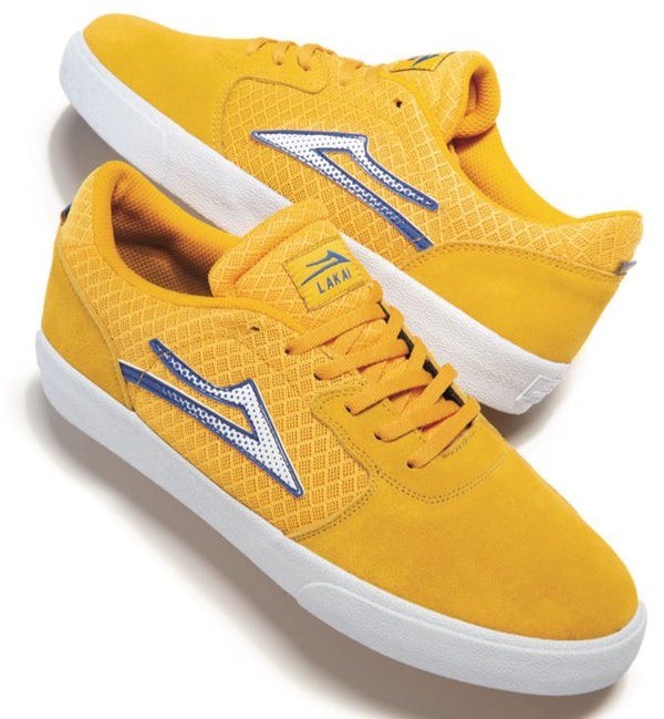 Lakai Cardiff Skate Shoes - Gold / Blue - Skatewarehouse.co.uk