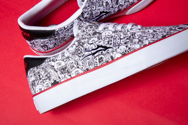 Lakai x Jay Howell Manchester Canvas Skate Shoes - White Print - Skatewarehouse.co.uk