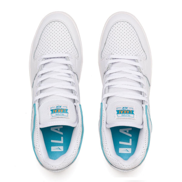 Lakai Telford Low x Rob Welsh White Leather Skate Shoes - Skatewarehouse.co.uk