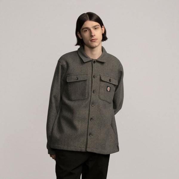 Santa Cruz Jacket Crypt Overshirt - Charcoal - Skatewarehouse.co.uk